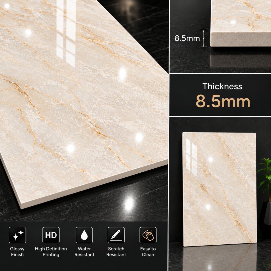 CA Eternity Beige Marble Bathroom Tiles - My Home Studio
